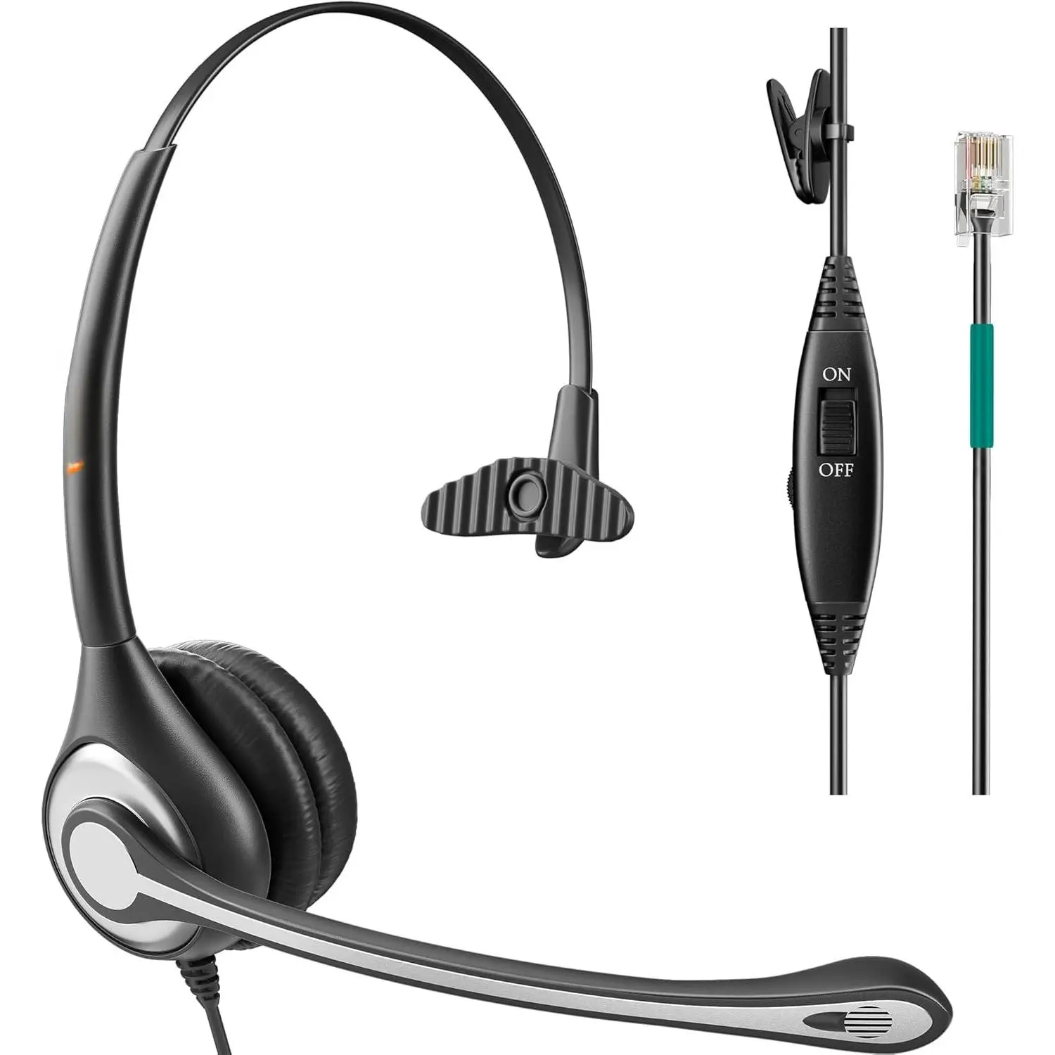 Corded Telephone Headset Mono w/Noise Canceling Mic for ShoreTel Plantronics Polycom Zultys  NEC Aspire Dterm Nortel Norstar Meridian Siemens ROLM Packet8 Landline Deskphones(F600S2)