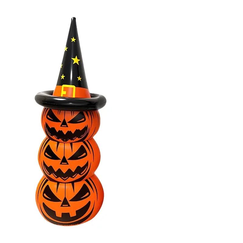 Three-Layer Pumpkin Witch Hat Inflatable Halloween Decoration, Outdoor Garden Halloween Party Decor, Ghost Festival Props