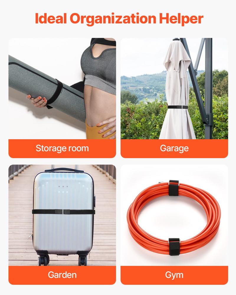 VEVOR Cable Ties, 393.7-Inch Adjustable Hook and Loop Straps with 50 Metal Buckles, Reusable Velcro Cords Straps, Cut-to-Length Wire Strap, Heavy-Duty Nylon Cord Ties for Organizer and Management VEVOR Cable Ties, 393.7-Inch Adjustable Hook and Loop Straps with 50 Metal Buckles, Reusable Velcro Cords Straps, Cut-to-Length Wire Strap, Heavy-Duty Nylon Cord Ties for Organizer and Management