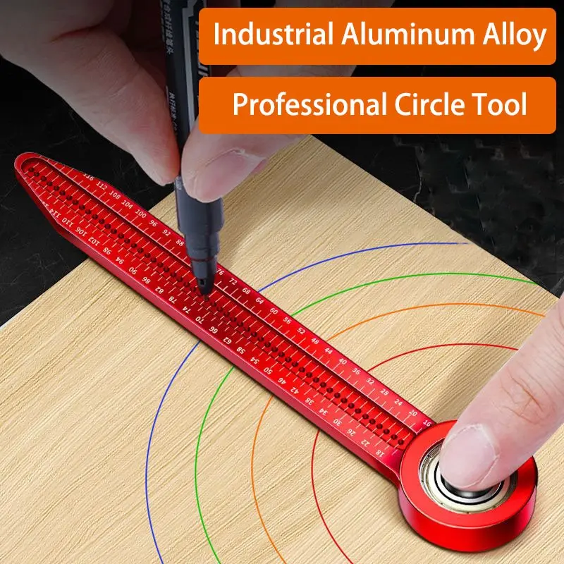 Universal Mini Portable Precision Drawing Compass for Woodworking, Aluminum Alloy Concentric Shaft, Versatile Essential Tool for Sketch, Painting, Engineering, Decoration, Measuring