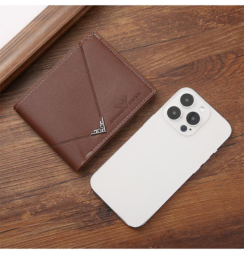 Men's Slim Money Clip Wallet Credit Card ID Holder Casual Male Leather Short Multi Card Holder Purses Business Man Bifold Wallet