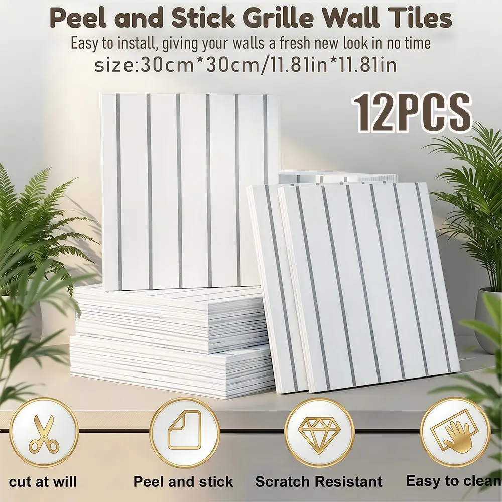 12-Piece Boxed Thick Luxury Vintage Wood Grain Self-Adhesive Wall Panels, 30cm X 30cm, Scratch-Resistant, Easy Removal, Ideal for Home Decor