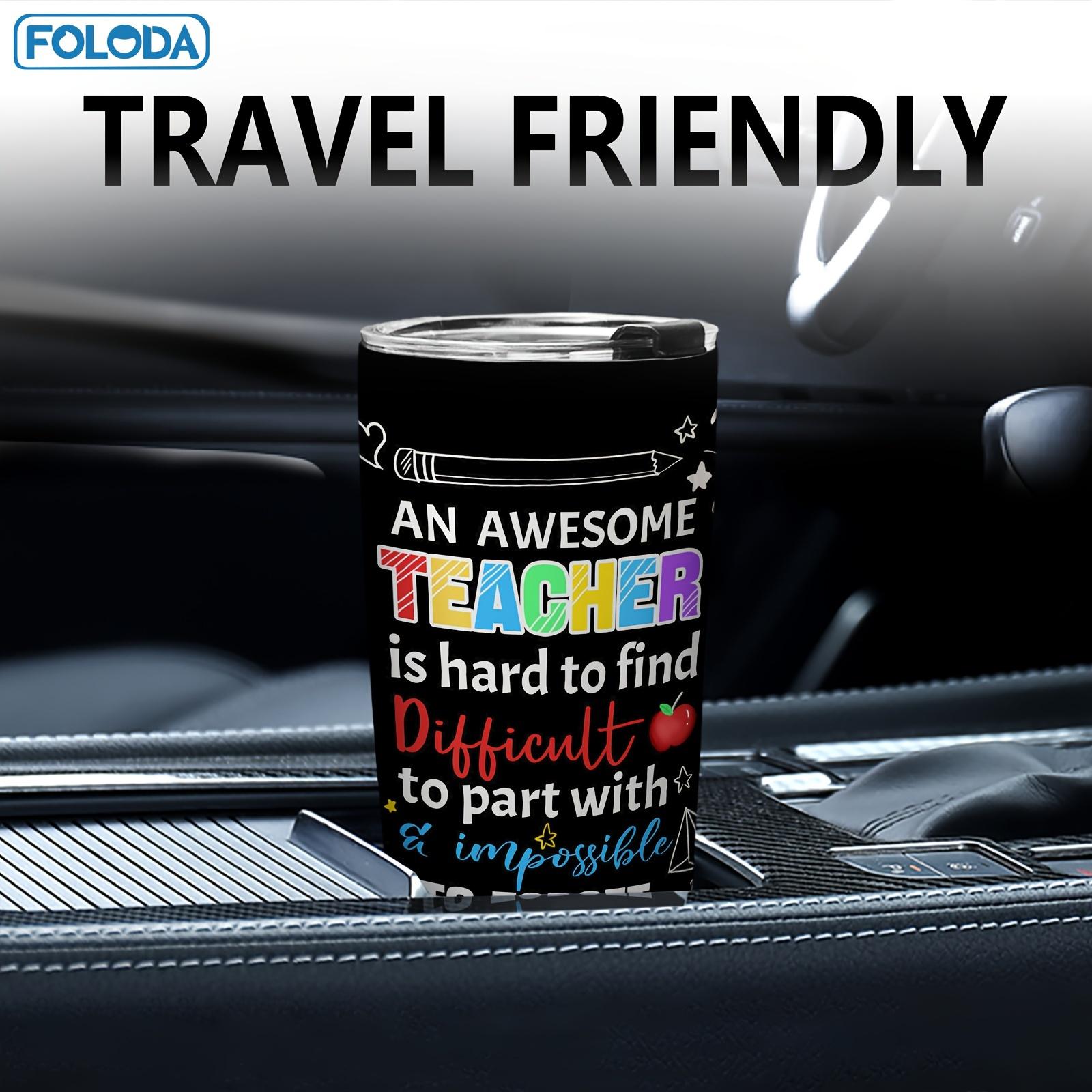 Foloda-Fun Teacher Tumbler Stainless Steel 20oz with Lid, Teacher Coffee Mug-Teacher Travel Cup-Teacher's Accessories Gifts for Women Men Teacher Roommate for Christmas Birthday Teachers 'Day Perfect Art Gifts Outdoor Travel Cup-Keep Drink Hot&Cold