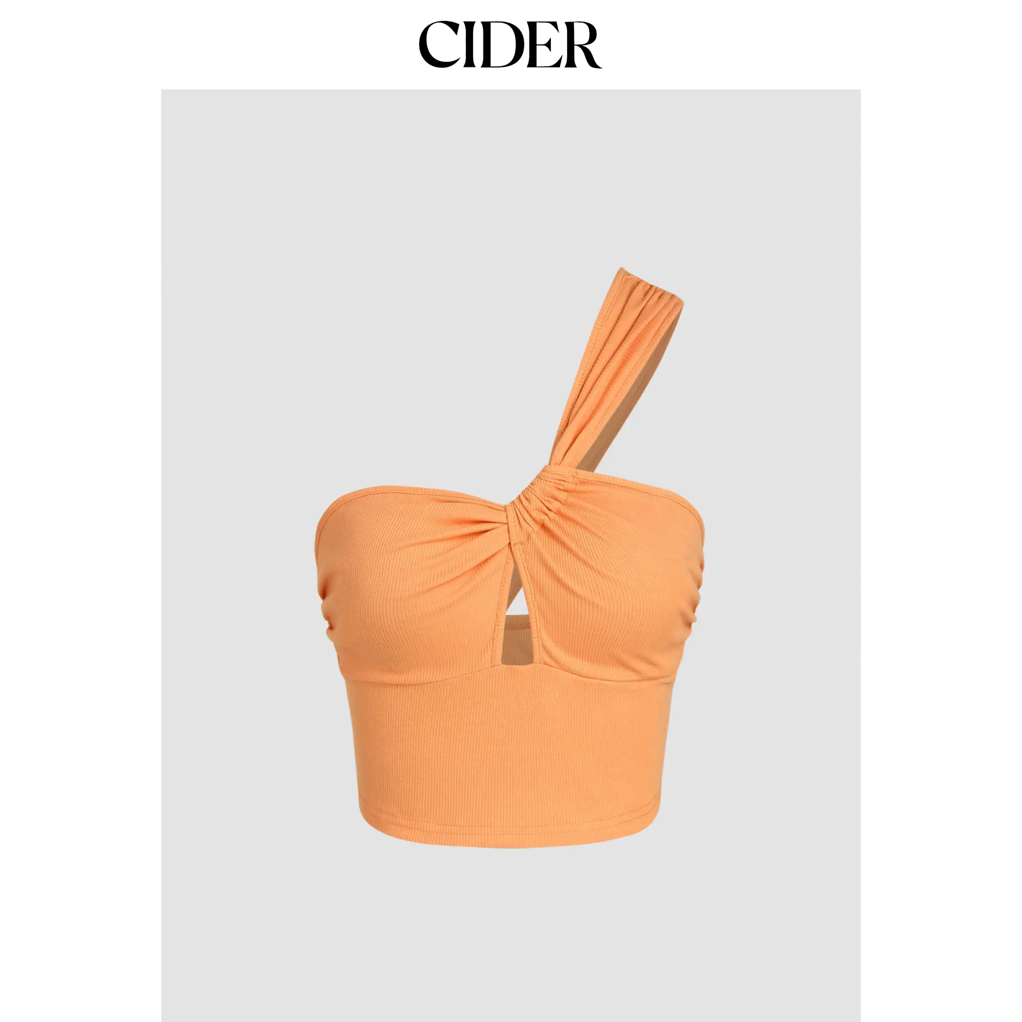 Cider [3 colors, size 2-10] Asymmetrical Halter Cut Out Crop Top