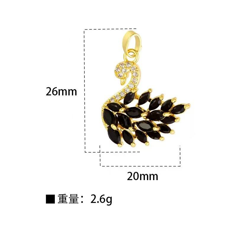 2026 New Elegant Necklace in Ins Style, Titanium Steel Plated with 18K Gold, Full of Diamonds, Swan Design with Zirconia Inlaid Lip Chain