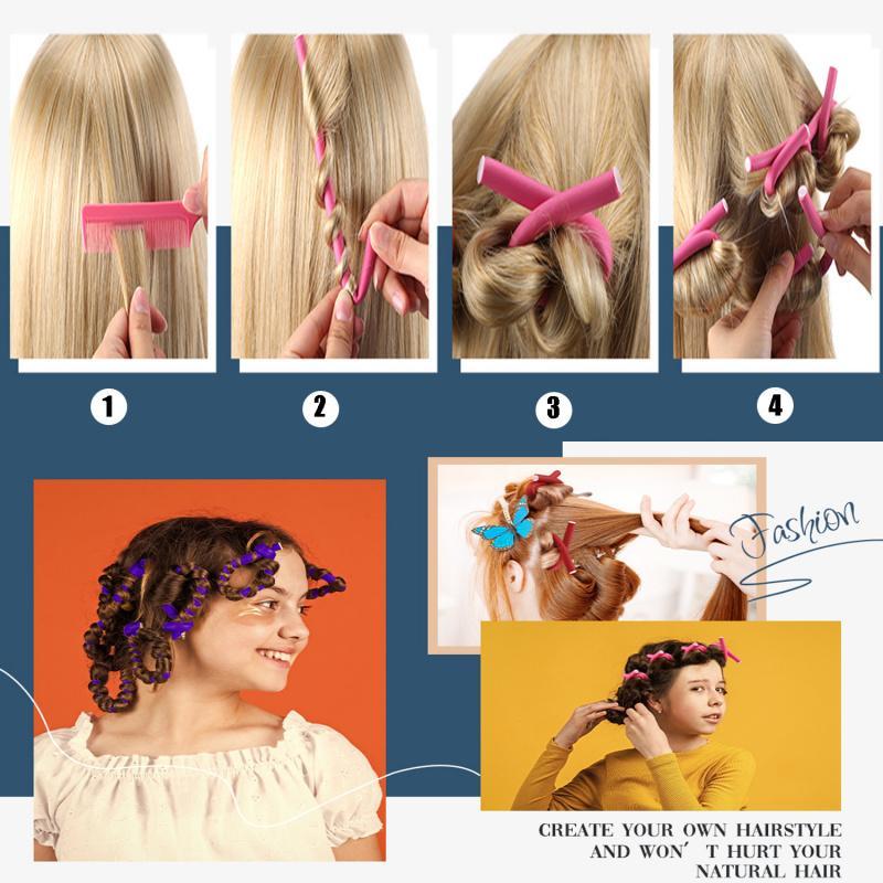 Heatless Hair Curler, 42pcs/set No Heat Flexible Hair Curling Rods, Heatless Blowout Rods, Hair Styling Accessories for Women & Girls, Hair Styling Tool for Home & Salon Use, Flexible Hair Roller, Hair Curler Rollers