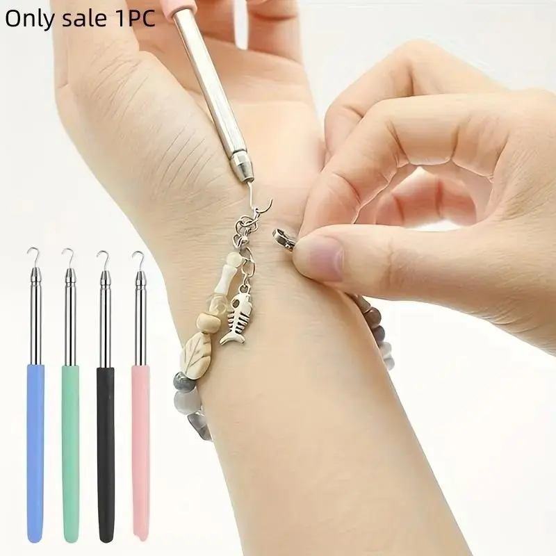 1/4 Count Easy-To-Use Bracelet Assist Tool, Quick Clasp Fastener for Jewelry, Multi-Color Plastic Hooks, Manual Operation, Odorless