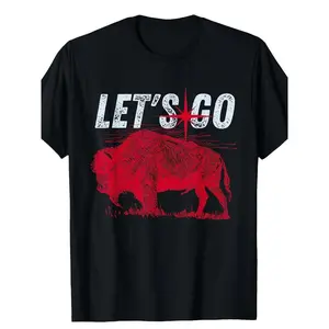 Let's Go Buffalo New York Vintage Football T-Shirt - Men's Casual  Tee with Bold Graphic Design, Black with Red & White "LET's GO" Print, Perfect for Sports Fans & Outdoor Activities, Sports Fan Apparel | Bold Buffalo Print |  Shirt