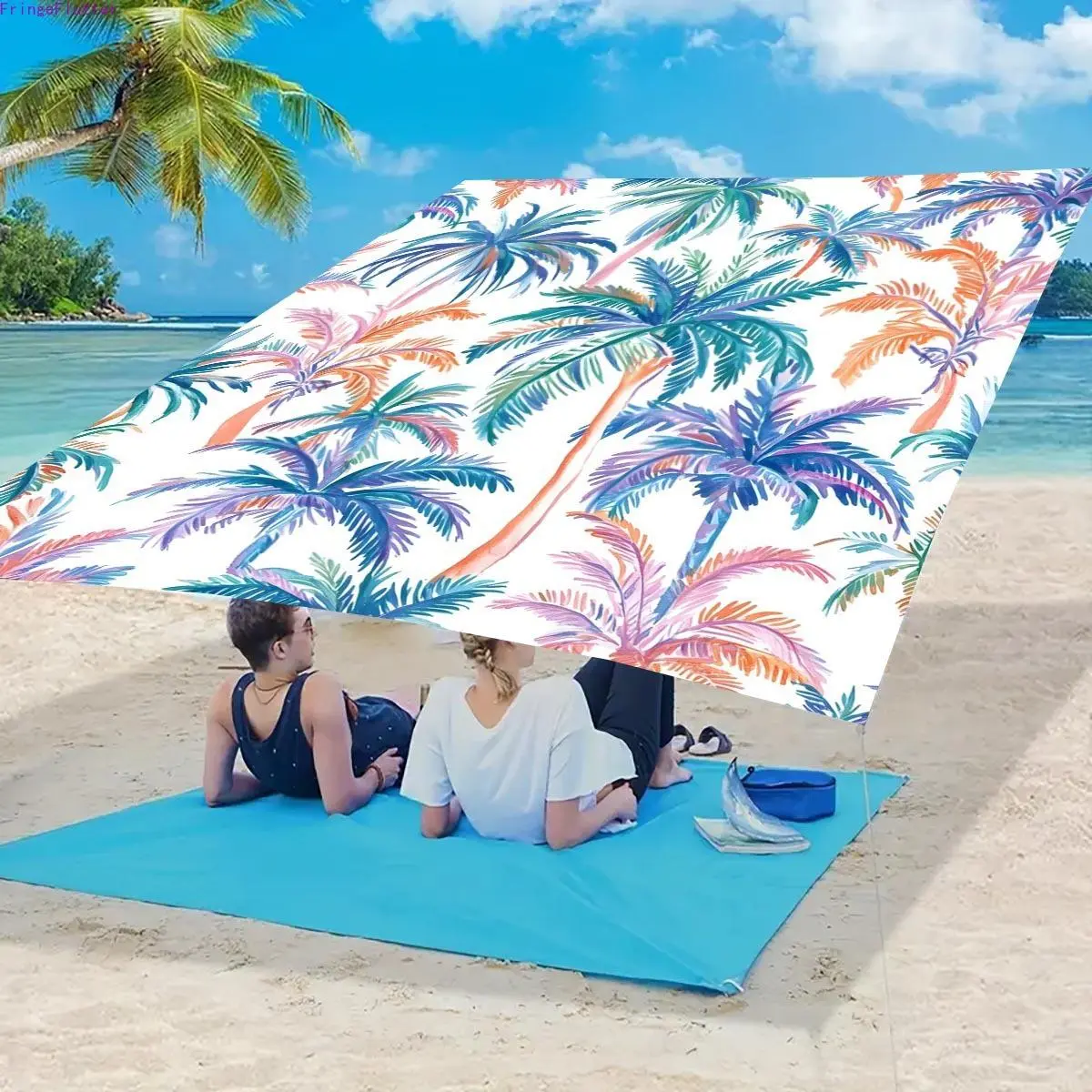 2026 Upgraded Portable Camping Sun Shelter, 2-in-1 Outdoor Canopy Tent with Waterproof Picnic Mat, Multipurpose Camping Tarp & Ground Sheet for Beach, Hiking, Backyard & Park