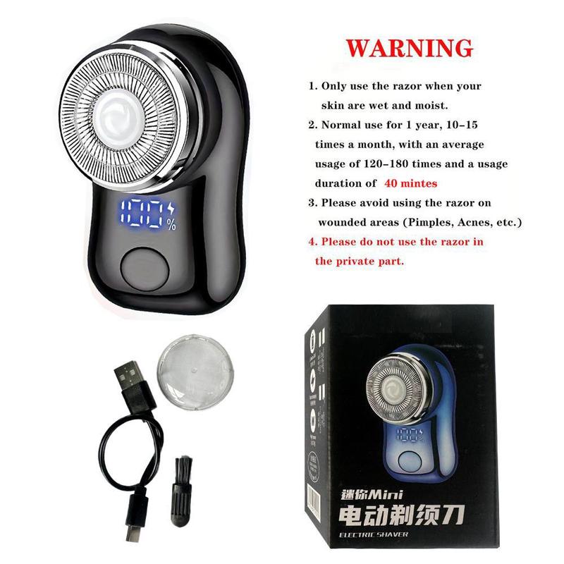 Portable Comfort Mini USB Rechargeable Cordless Shaver, Electric Beard Razor for Men, Wet & Dry Shaver for Home, Office, Car, Business Travel, Beard Care Machine, Multifunctional Hair Shaver