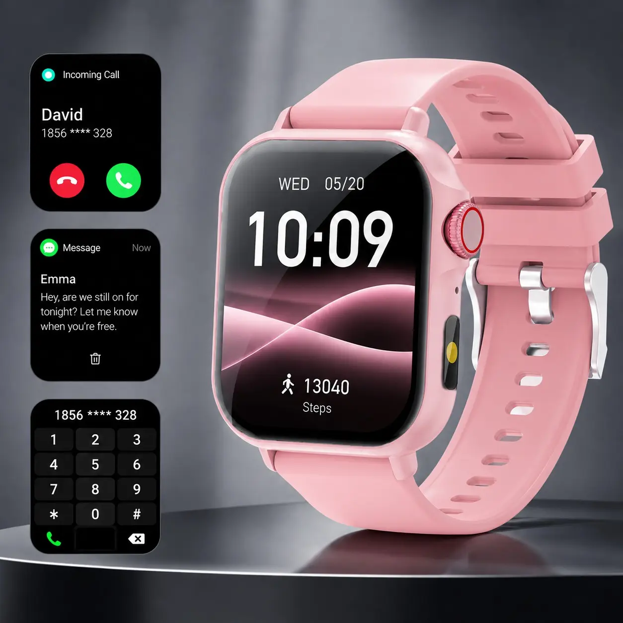 Fashion Multifunctional Smart Watch with 1.83" HD Touchscreen, Luxury Fitness Watch, Message Reminder & Calendar, Bluetooth-compatible, USB PD, New