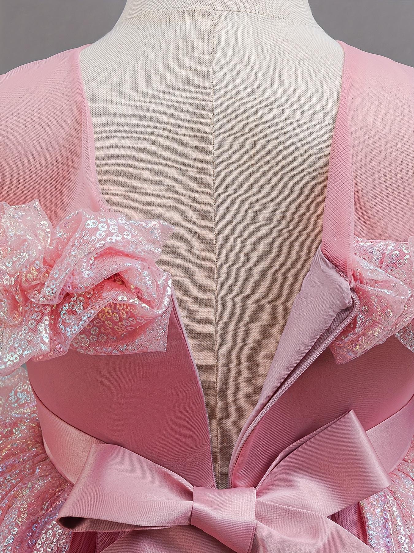 Girls' Elegant Princess Dress with Sparkling tutu & net - Sleeveless Mid-Length Recital Dress Birthday Party Outfit, Nutcracker - Hand Washable Gown all-Season Wear ( & Little Girls)