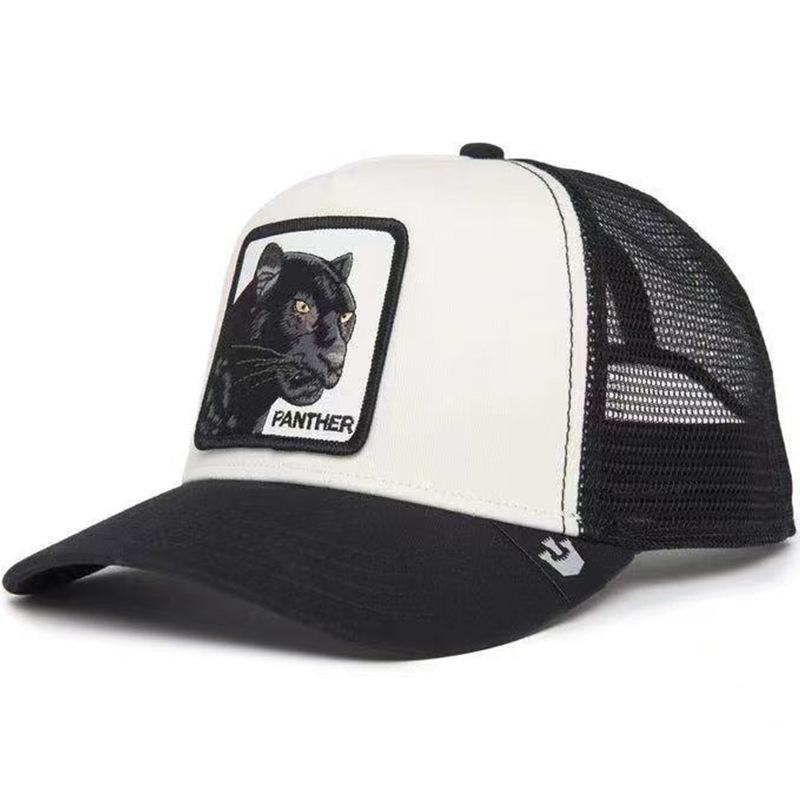 Animal Baseball Cap Cartoon Mesh Embroidery Truck Driver Cap Black Panther Tiger Wolf Mesh Cap hood stylish sun