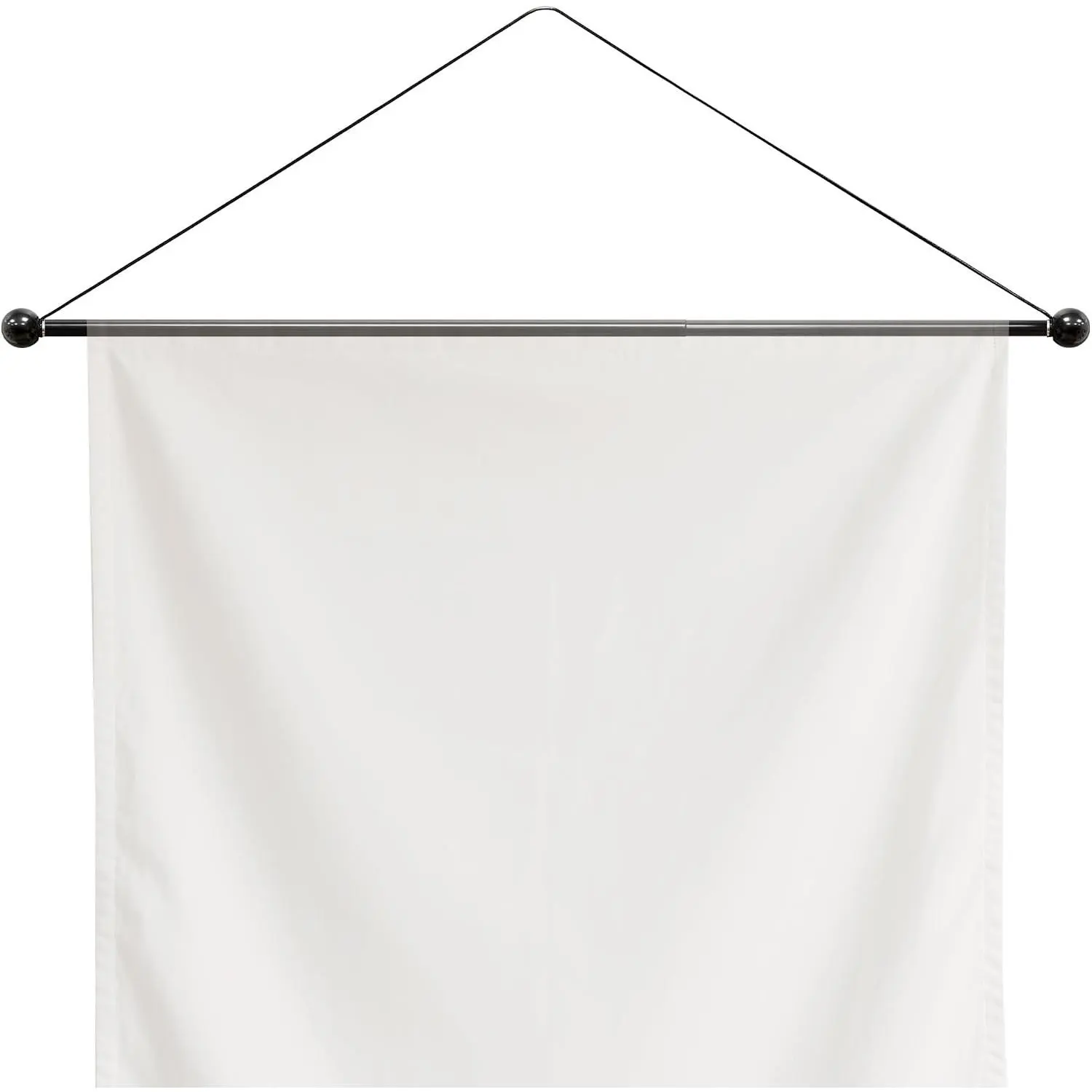 17-32 Inch Telescopic Tapestry Hanging Rod, Adjustable Wall Hanger Pole for Lightweight Aesthetic Tapestries Banners, Home Room Decor, Black