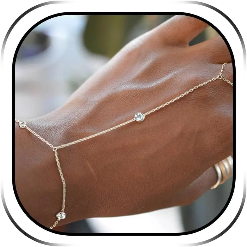 Hand Chain Bracelet  Finger Ring Bracelet Hand Chain for Women Trendy Birthday  Gifts