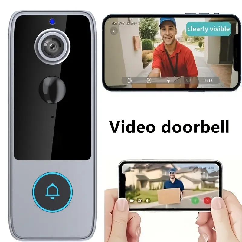 Video Doorbell with Two-Way Intercom, Night Vision, Ultra-Long Battery Life, Easy Installation, Ideal for Home Use and Festival Gifts