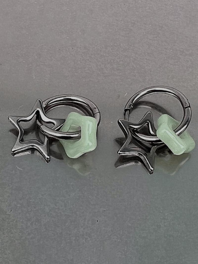 Temperament Hollow Out Star Design Dangle Earrings, Hoop Earrings, Elegant Exquisite Ear Jewelry for Women, Fashion Accessories for Party, Daily Clothing Decor