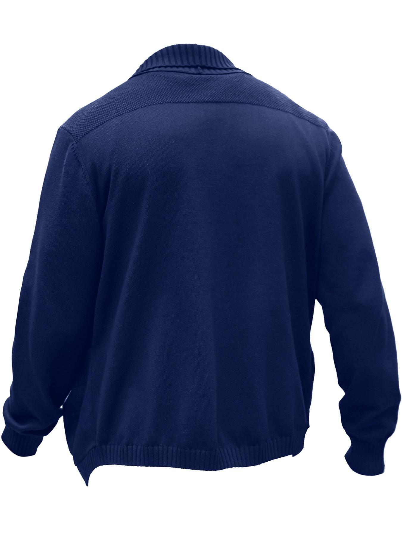 Men's Solid Pocket Shawl Collar Cardigan, Loose Casual Long Sleeve Open Front Knitwear for Spring & Fall, Fashion Men's Knit Clothing for Daily Wear