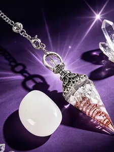 2 PCS Natural Crystal White Turquoise Chip Resin Divination Pendulum - Exquisite Divination Tool, Elegant Irregular Stone Ornament, Unique Gift for Holiday Decoration and Lovers of Yoga, Meditation and Divination