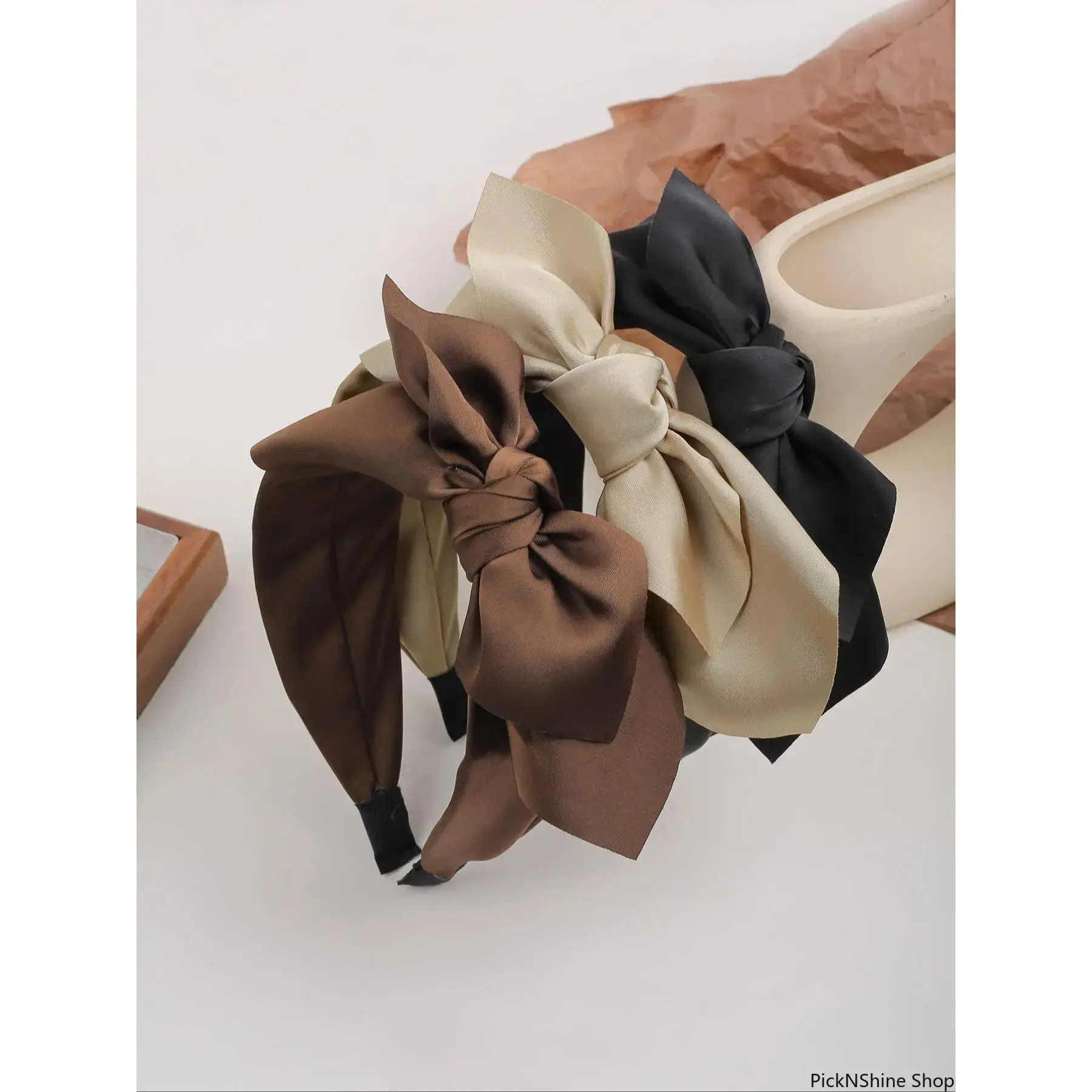 3PCS Satin Bow Headbands for Women Girls, Knotted Wide Headband Set, Coquette Hair Accessories, Elegant French Style Hair Bands, Comfortable Fashion Headbands for Daily Wear, Parties, Weddings, Photoshoots & Special Occasions