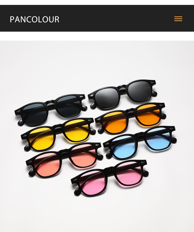 New European and American retro round frame rice nail sunglasses for men, cross-border popular sunglasses, trendy UV resistant sunglasses