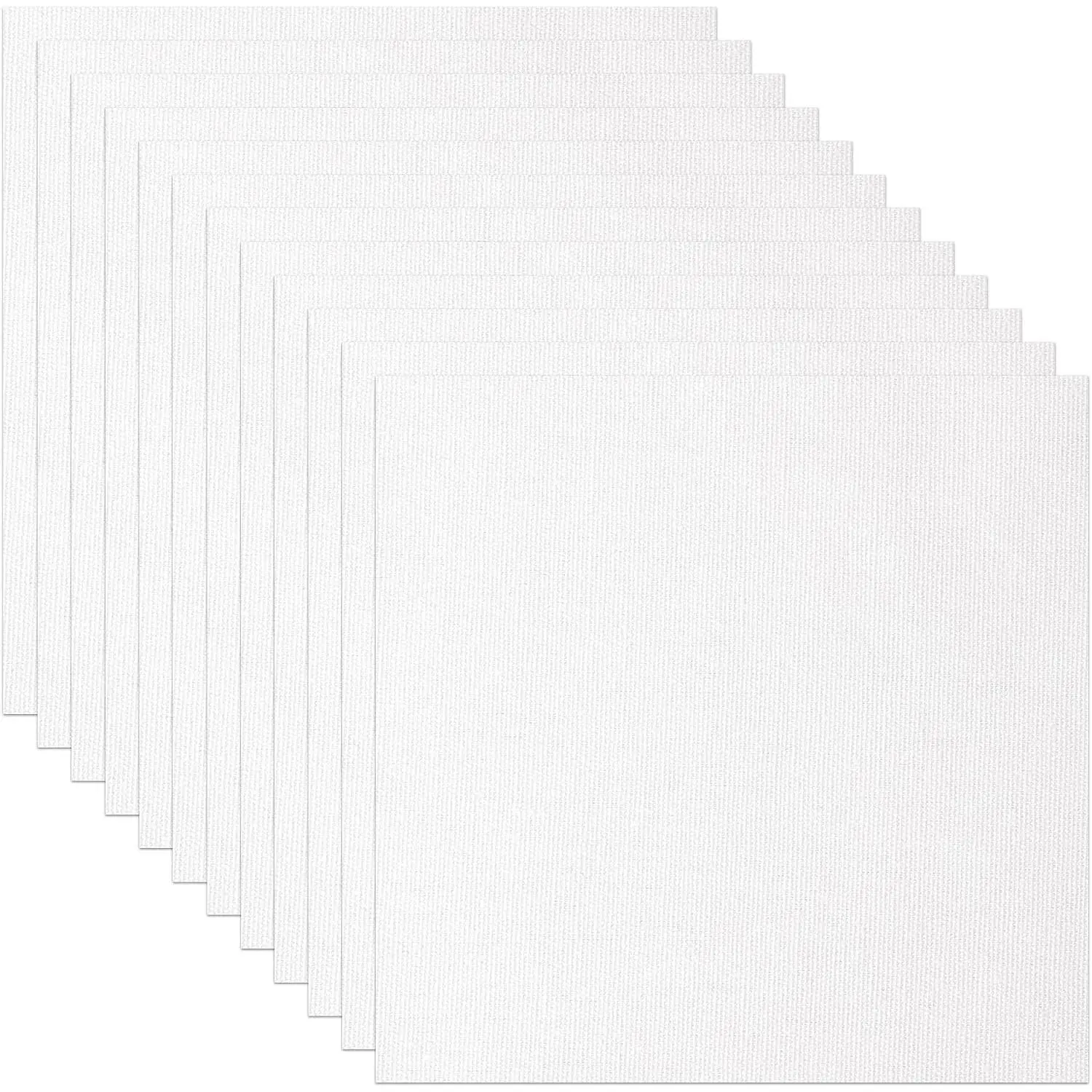 12 PCS White Pre-Cut Embroidery Fabric Squares, 11.8 x 11.8 Inch, DIY Sewing Cloth for Needlework & Home DecorationGift