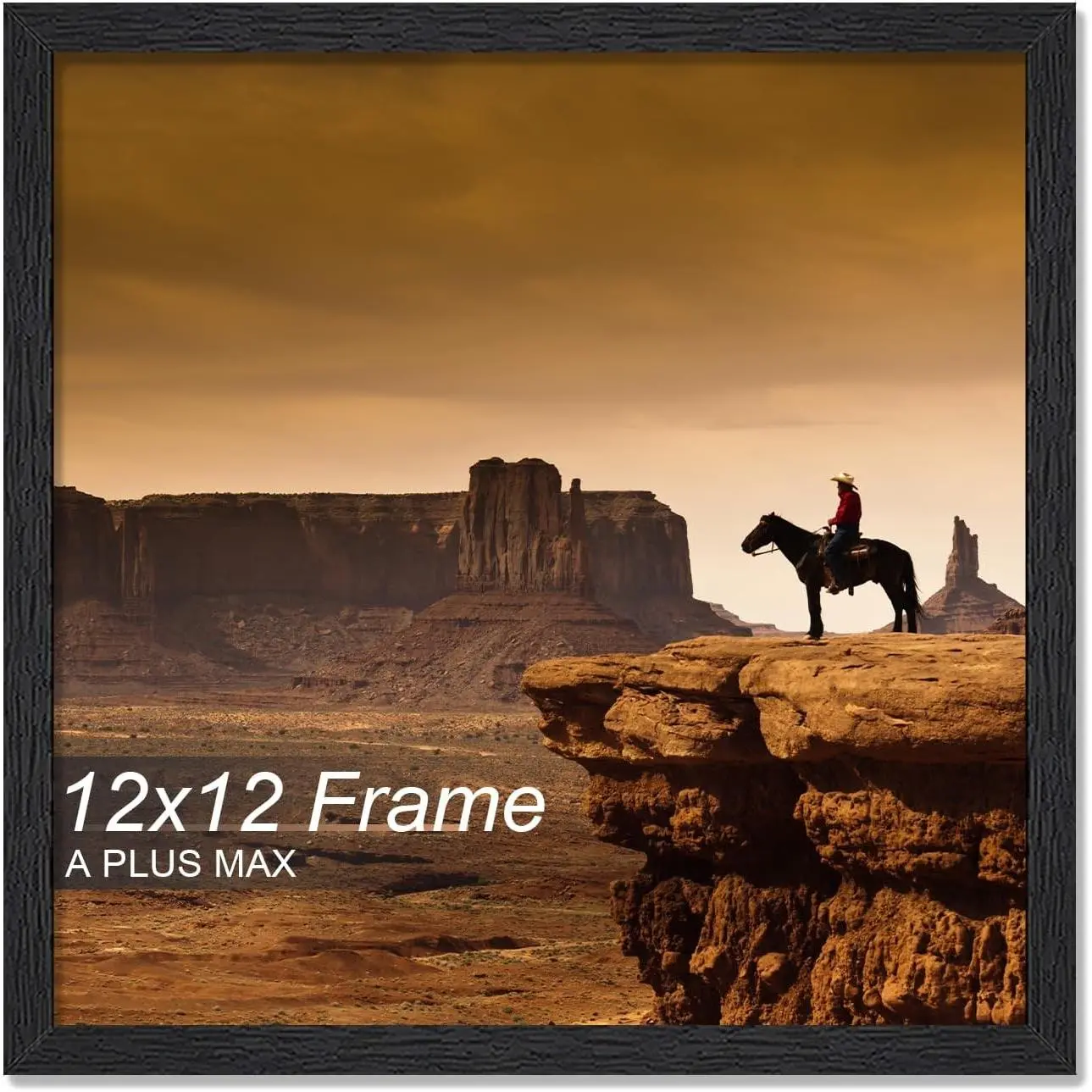 12x12 Picture Frame Black Lightweight Wall Mount