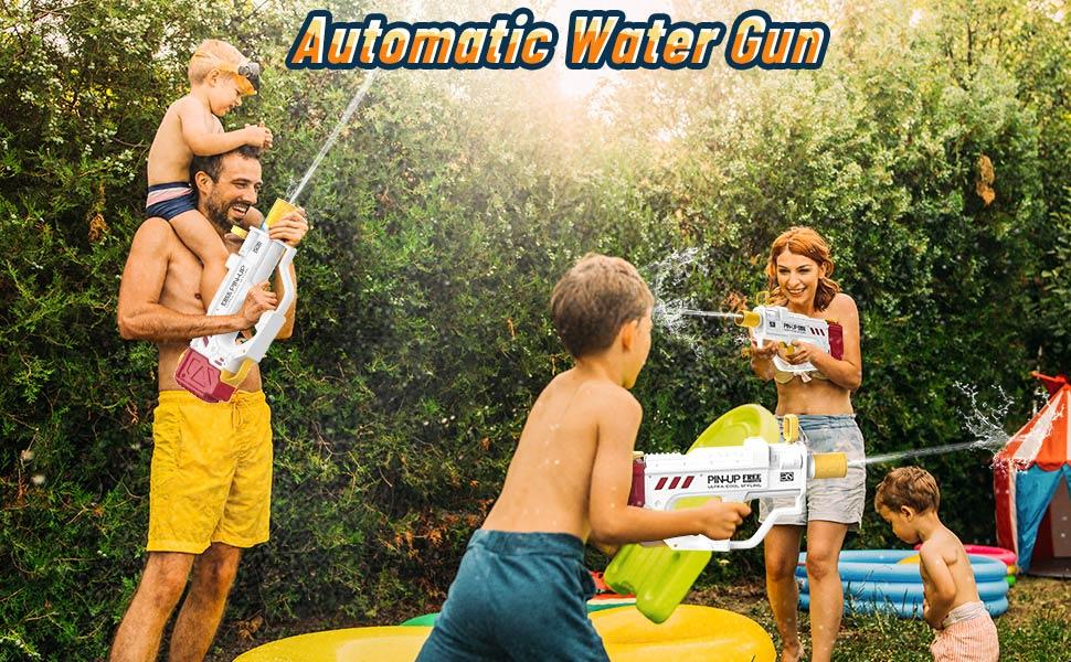 EFFUN Continuous-Fire Electric Water Gun, 300 ml capacity, 275–315-inch range, LED effects, and rechargeable design-Dual modes for children and adults, durable and sturdy, perfect as a party gift