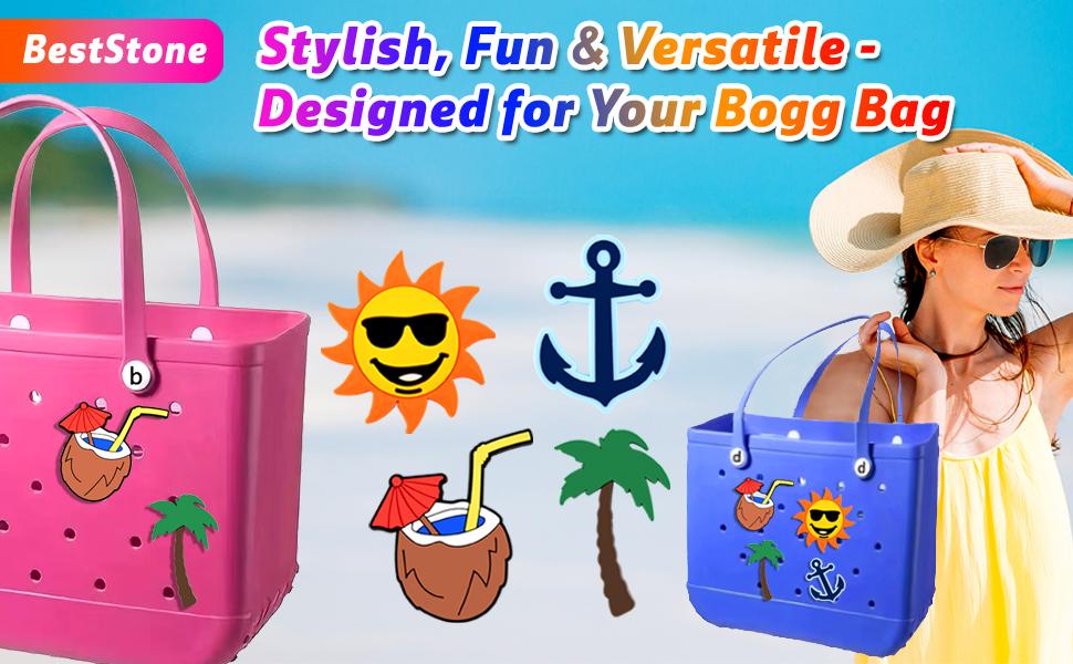 4Pcs Beach Bag Accessories PVC Rubber Totes Inserts Charms for Bogg Bag