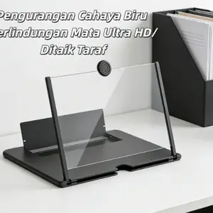 New Pull-Out Ultra HD Video Screen Magnifier, 12 Inch Desktop Lazy Stand, Phone Screen Amplifier, Cellphone, High-Definition Magnifying Glass