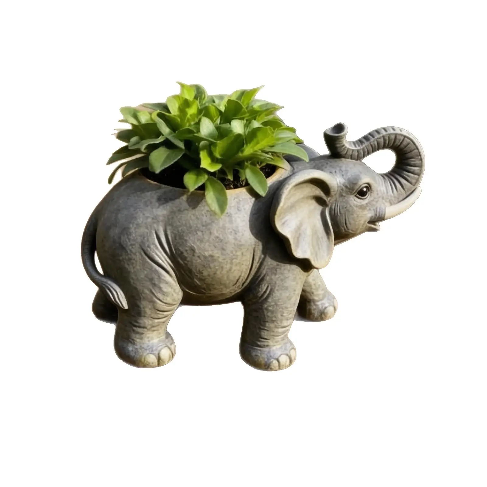 Large Elephant Resin Flowerpots, Windproof Animal-Shaped Pots, Outdoor Plant Pots, Outdoor Garden Decor, Courtyard Balcony Home Decorations, Traditional Style