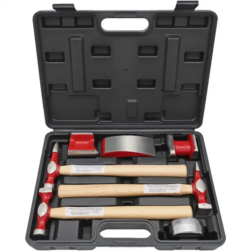 Heavy Duty Auto Repair Tools - Carbon Steel Hammer and Dolly Set for Professional Panel Beating and Car Dent Removal
