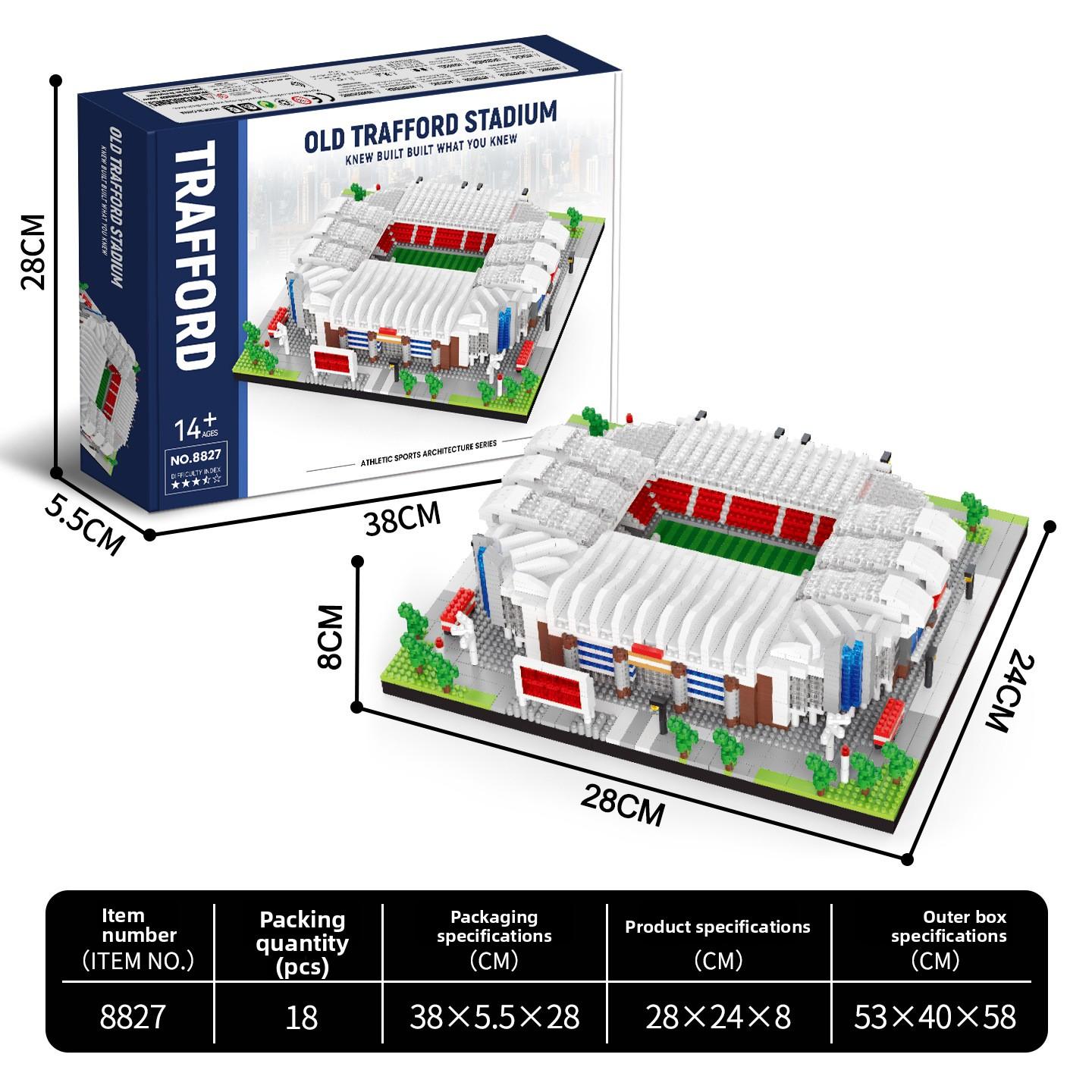 Popular football building blocks, freely assembled educational toys, micro-particle ornaments, export building blocks