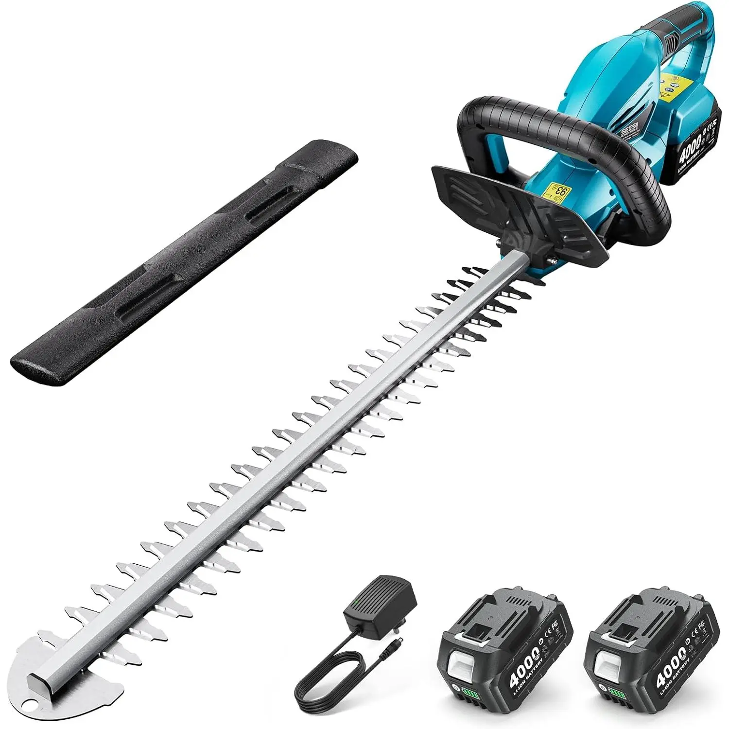 20" Hedge Trimmer Cordless with 2× 4.0Ah , Lightweight Design | 180° Rotatable Handle, 3/4"  Gap, Easy to Use, -Action , 20V Electric Bush Trimmer, For Garden Yard
