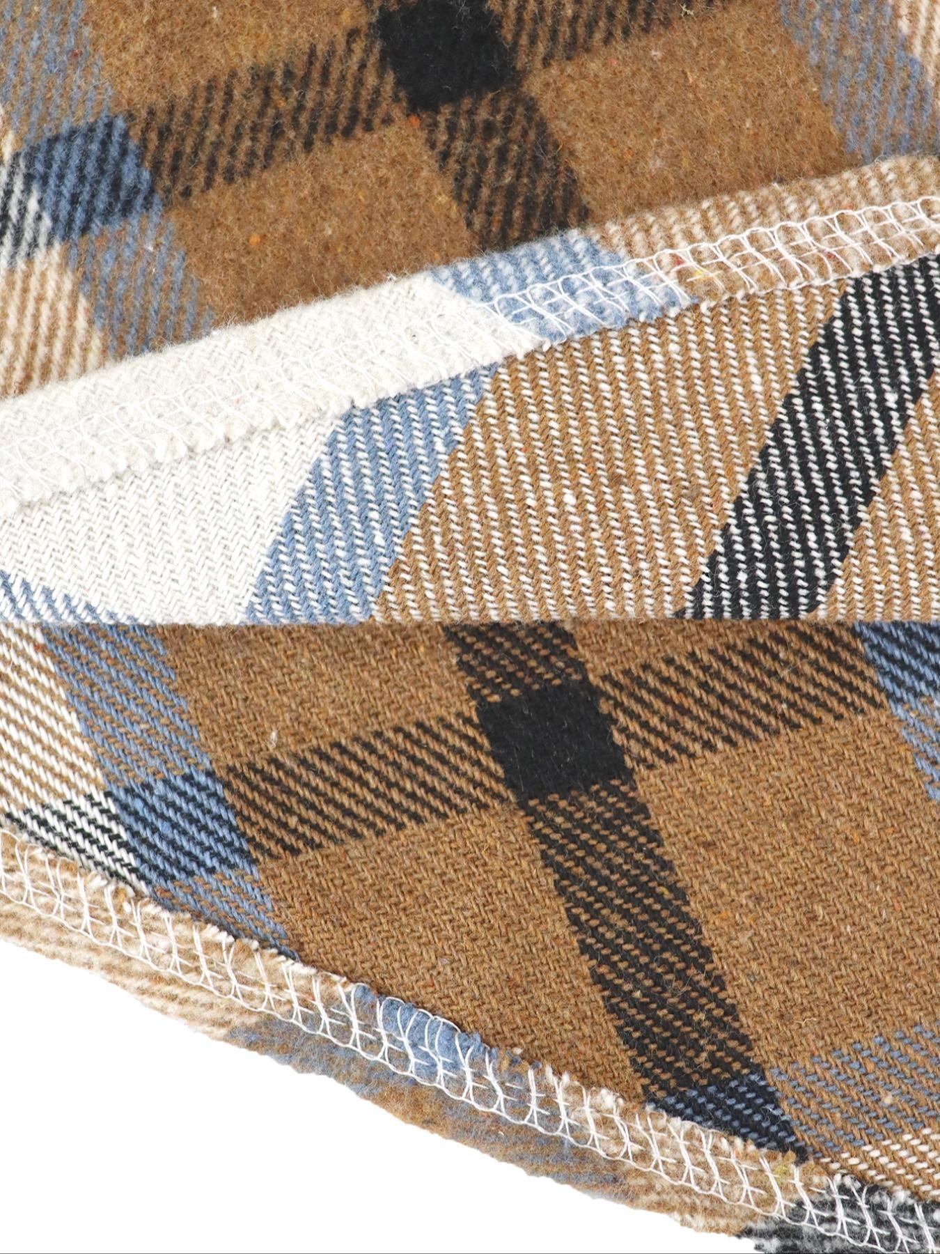 Women's Plus Size Plaid Shirt Dress, Long Sleeve Button Front Casual Short Skirt, Fall & Winter Fashion, Fitted Moderate Fabric