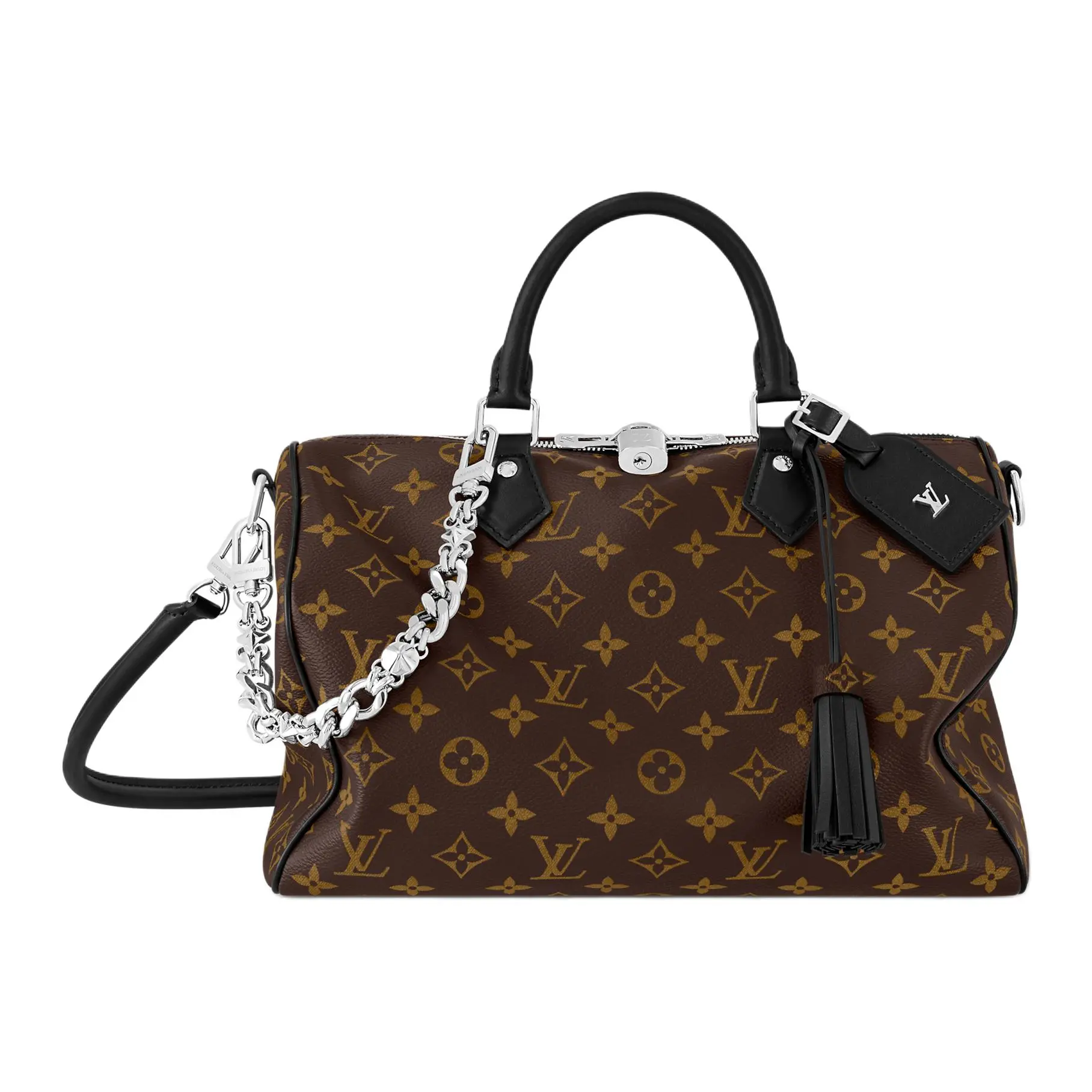 Women's Louis Vuitton Speedy Soft 30 Bowling Bag - Classic, Contemporary, Durable, Leather-Style, High-End Handbag with Detachable Adjustable Strap, Zippered Pillow Design, Leather Trim, Brown, Classic Women's Handbags, Contemporary Women's Handbags