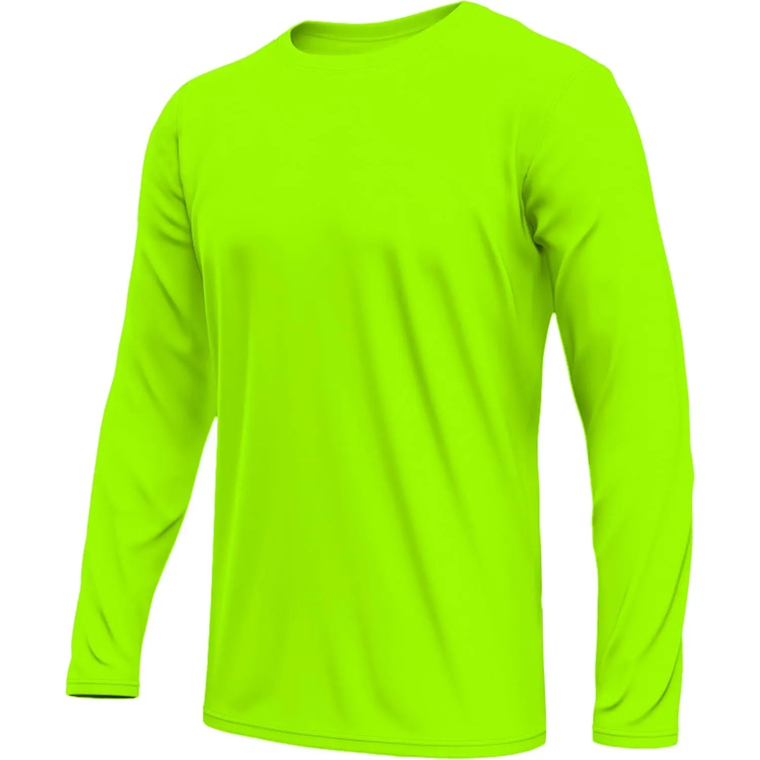 Neon High Visibility Lightweight Running Mens Shirt - Workout Swim UPF50+ Basic Short Sleeve Sun T-Shirt for Men
