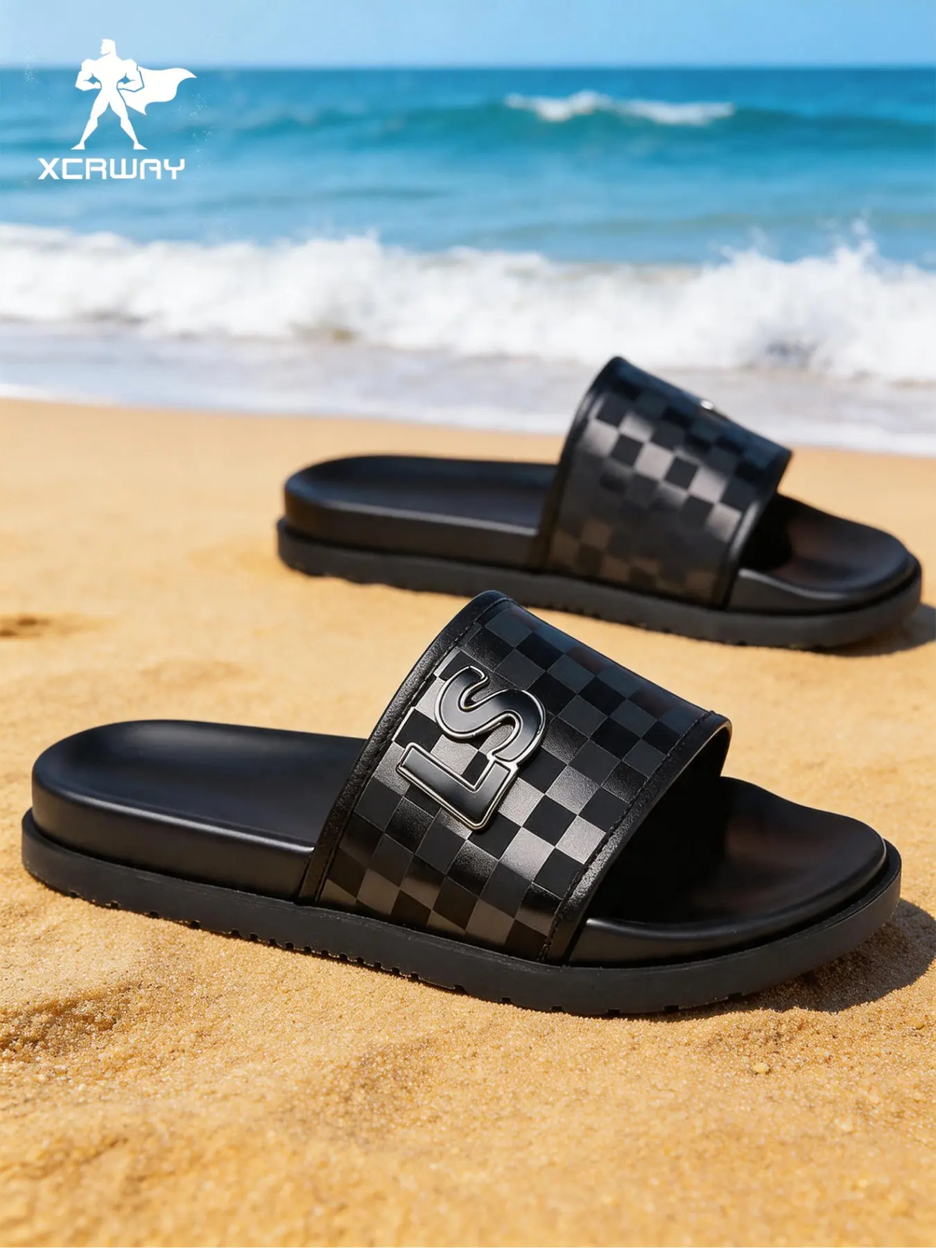 Men's Casual Slip-On Sandals, Comfortable Ultra-Fine Fiber Material, Ideal for Home & Summer Daily Wear, Trendy Minimalist Design