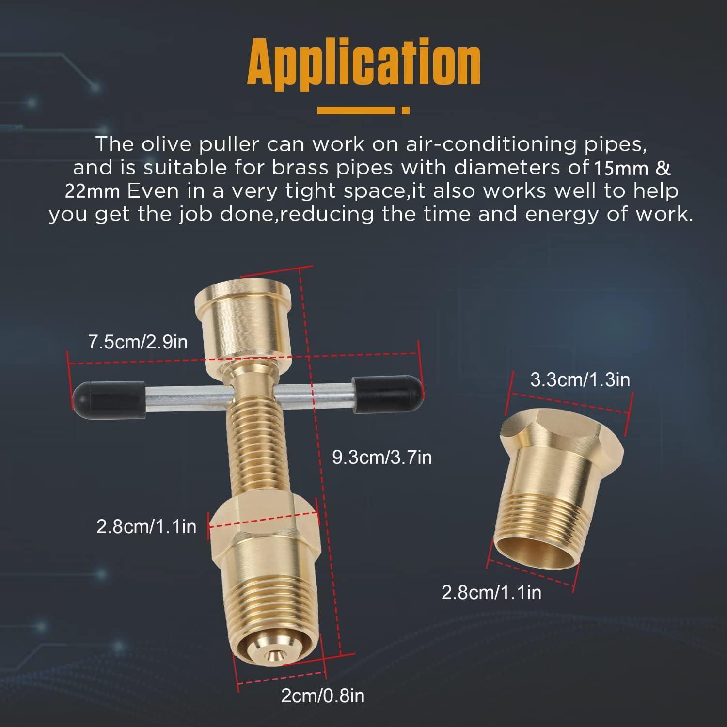 Pipe Olive Remover Puller Tool Easy Removal Without , Olive Puller Ferrule Puller, Compression Sleeve Puller Suitable for Brass Olive Pipes with Diameters of 1/2in & 3/4in