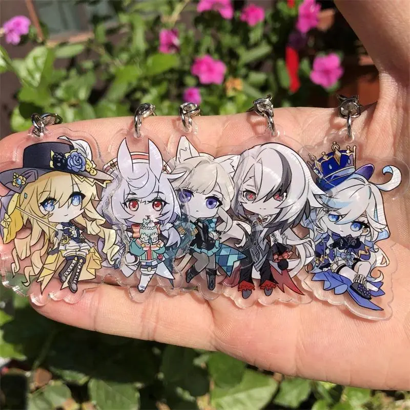 Genshin Impact Neuvillette Furina Keychain Accessories Anime Game Cosplay Pendant Prop Badge Gift