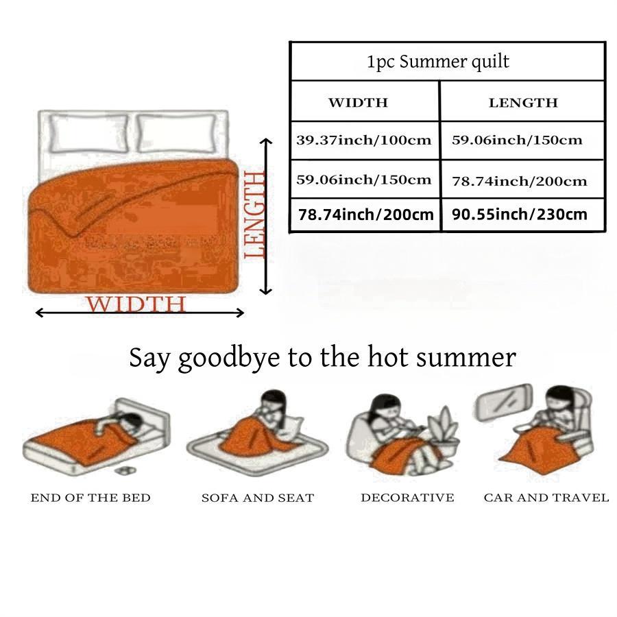 Ice Cream Cooling Blanket, Soft Lightweight Breathable Blanket, Air Conditioning Blanket, Air Conditioner Blanket, Comfortable Blanket for Home Office Travel