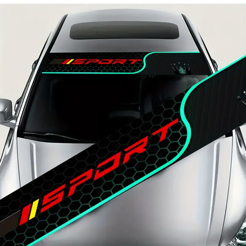 1pc Windshield Sticker with English Design: Waterproof, Scratch-Resistant, Suitable for All Car Models - Automotive Accessories And Festive Decorations for All Vehicles, Also Suitable for Laptops And Cars.