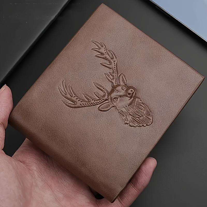 Christmas Men's Deer Head Pattern Wallet PU Leather Multi-Card Slot Men's Wallet Gift