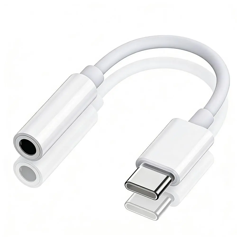 Type-C to 3.5mm Audio Adapter, Minimalist Earphone Jack Converter, Supports Gaming Music Voice Call, Universal for All Type-C Devices
