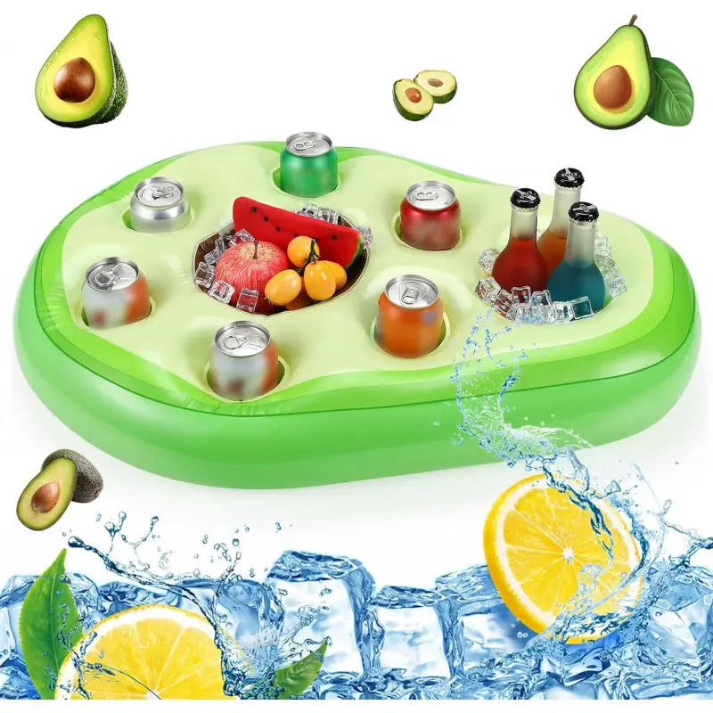 Viral Must-Have FillTouch Floating Cabana Bar Drink Holder, Aesthetic Inflatable Pool Floaties for Adults, Hot Tub Floating Cup Holder, Trendy Summer Pool Party Accessories, Pool Inflatables (Avocado)