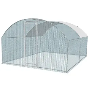 6.5 x 10 ft/10 x 10 ft Large Metal Chicken Coop, Walk-in Poultry Cage Chicken Hen Run House with Waterproof Cover, Rabbits Cats Dogs Farm Pen for Outdoor Backyard Farm Garden