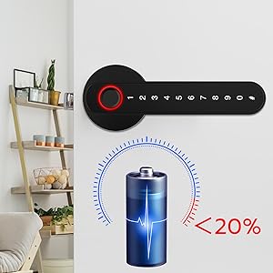 Door Knob Lock, Door Lock with Code Handle, Biometric Security Locking Door Lever Locks for Bedroom Indoor Room - Black Door Knob Lock, Door Lock with Code Handle, Biometric Security Locking Door Lever Locks for Bedroom Indoor Room - Black