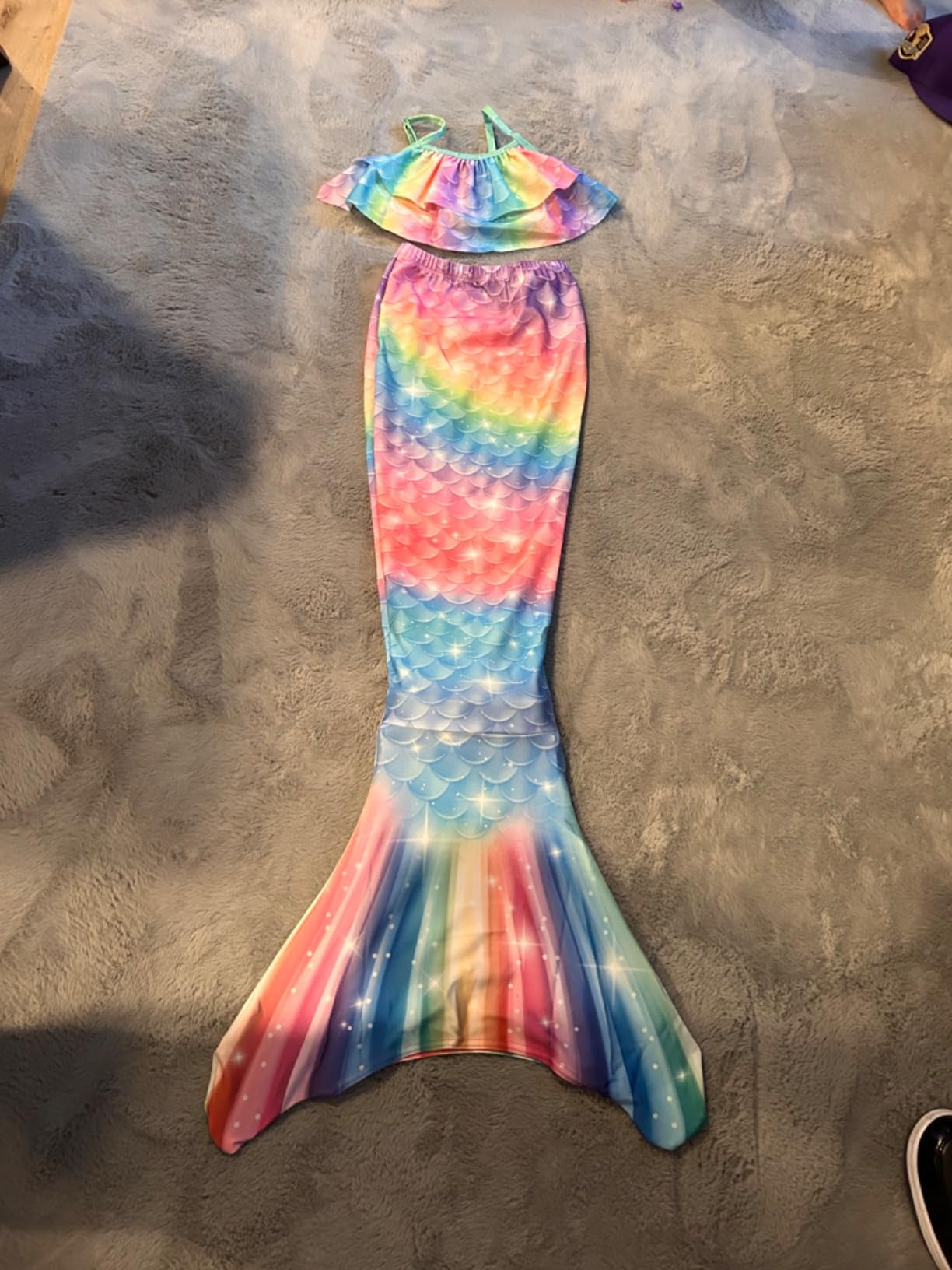 Girls Mermaid Bikini Swimsuit 3 Piece Set Princess Bathing Suit  Summer Beach Wear(HEIXAIN-M6)