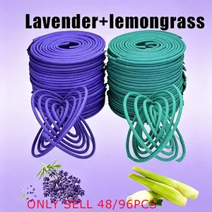 48/96pcs Lavender and Lemongrass Spiral Diffusers, Botanical Aroma Stick, Yoga Meditation Home Office Fragrance, Bowl-Shaped Aromatherapy Diffusers and Room Scented Candles