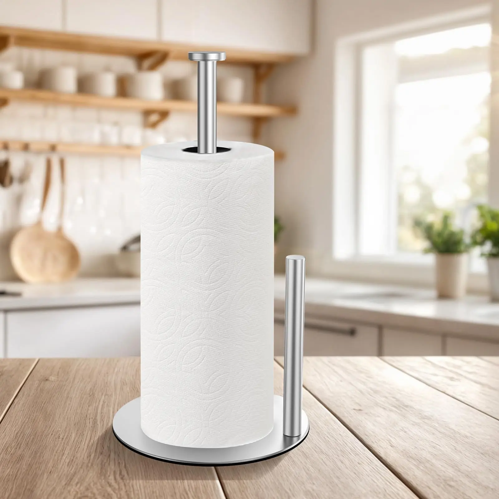 Stainless Steel Vertical Paper Holder, Bathroom Kitchen Restaurant Desktop, Multi-Color Options, Roll Paper Dispenser, Tissue Organizer